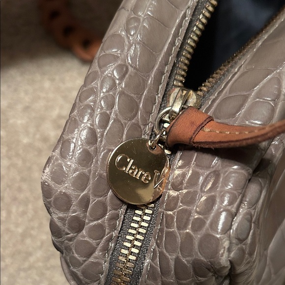 Clare V Marisol with Pocket Crossbody in Fog Croco - Picture 3 of 8